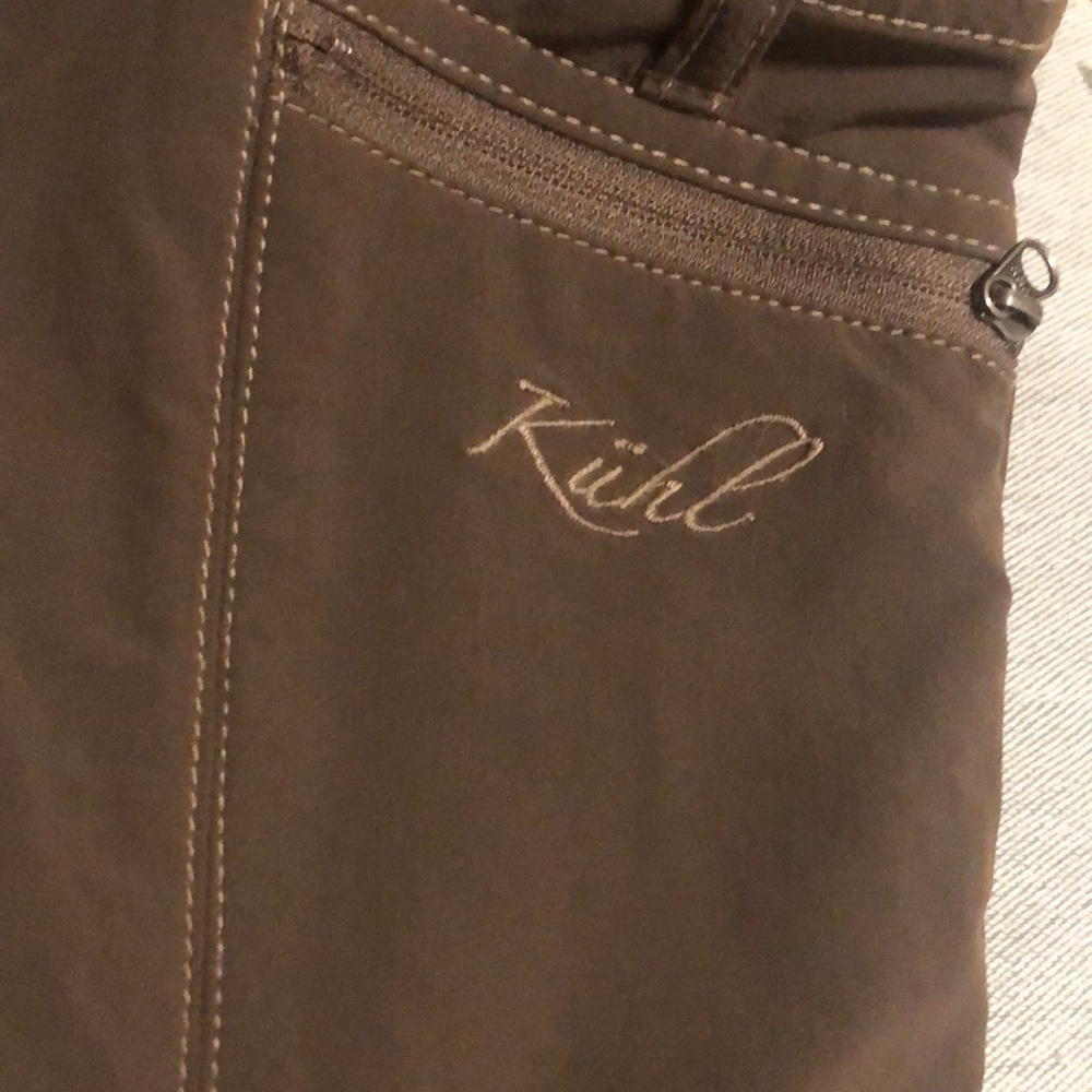 Kuhl hiking shorts - Ladies, size 6, dark taupe fabric w/ light colored stitch